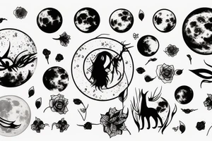 Full moon with something unique tattoo idea