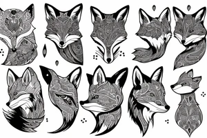Woman with fox head tattoo idea