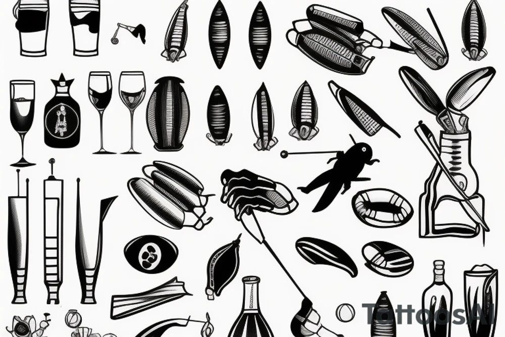 Cricket + alcohol tattoo idea