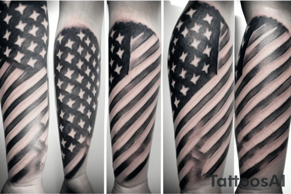 A golf club with a USA flag tattoo idea