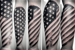 A golf club with a USA flag tattoo idea
