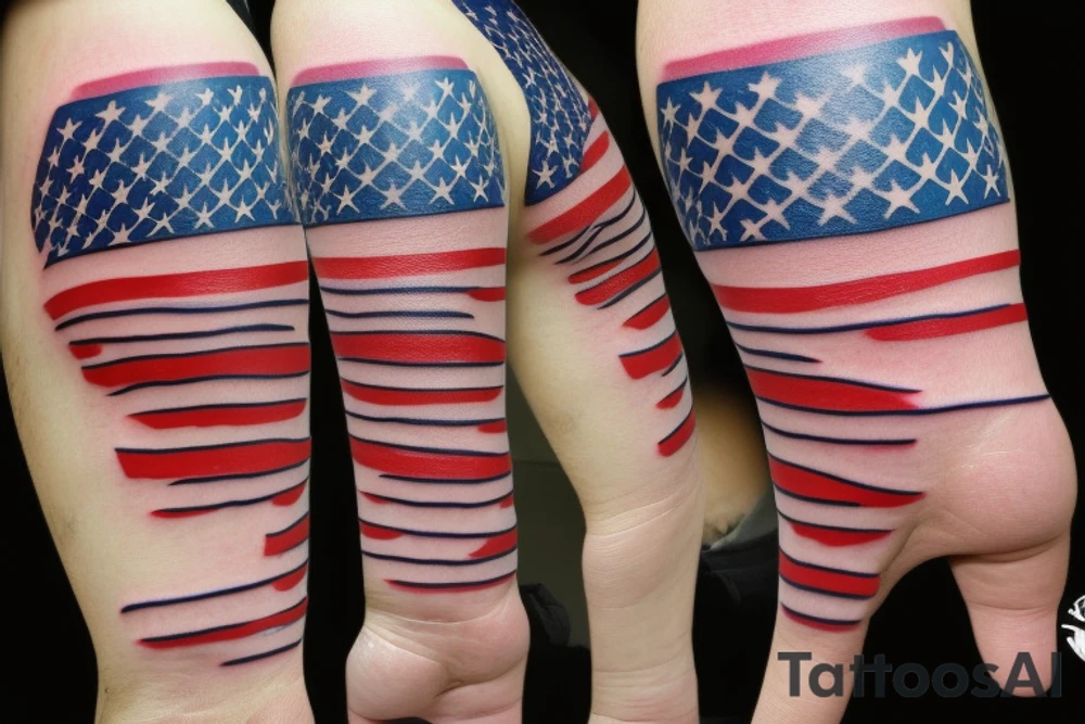 A golf club with a USA flag tattoo idea