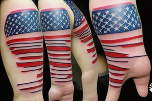 A golf club with a USA flag tattoo idea