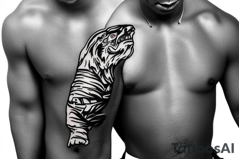 Tiger woods with a USA flag tattoo idea