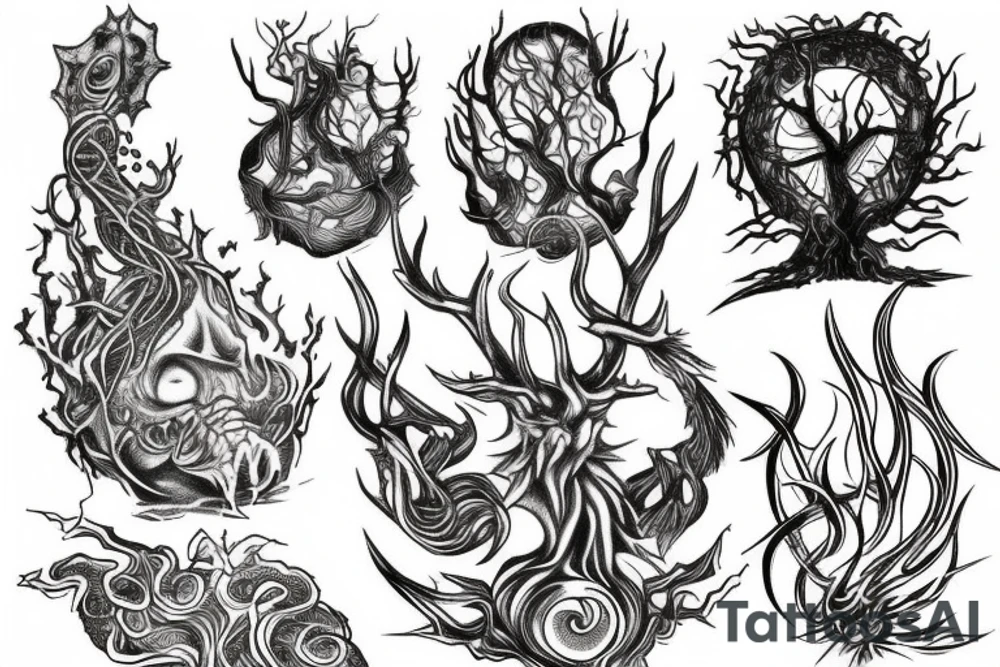 Yggdrasil on fire tattoo idea