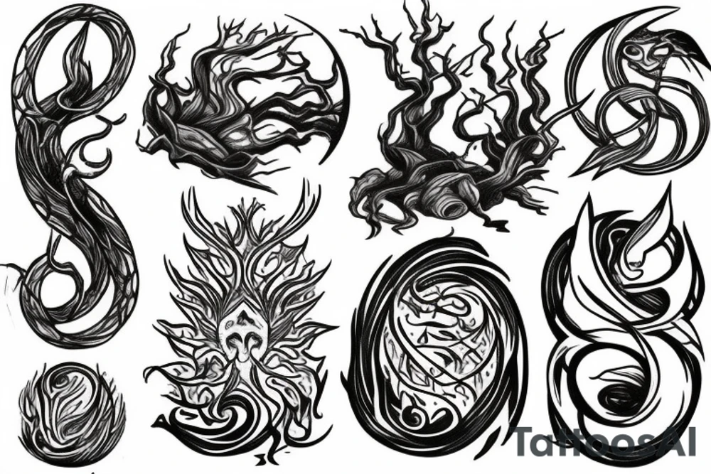 Yggdrasil on fire tattoo idea