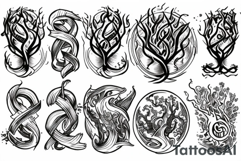 Yggdrasil on fire tattoo idea