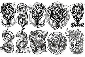 Yggdrasil on fire tattoo idea