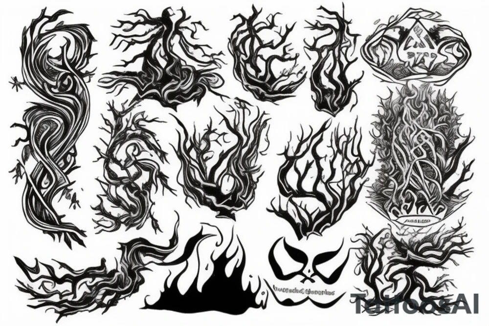 Yggdrasil on fire tattoo idea