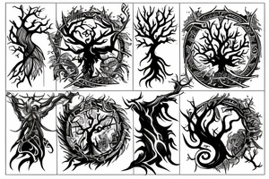 Yggdrasil on fire tattoo idea