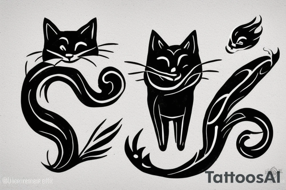 minimalistic black cat, small tattoo idea