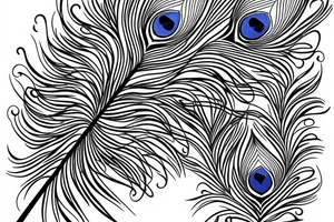 Peacock feather lined up on a flute tattoo idea