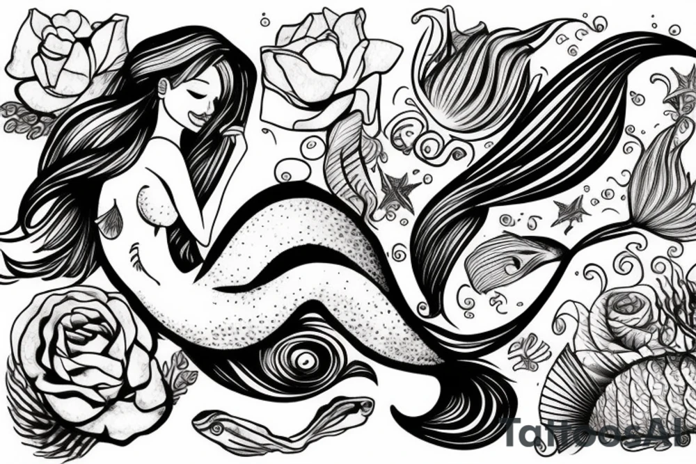Beautiful mermaid tattoo idea