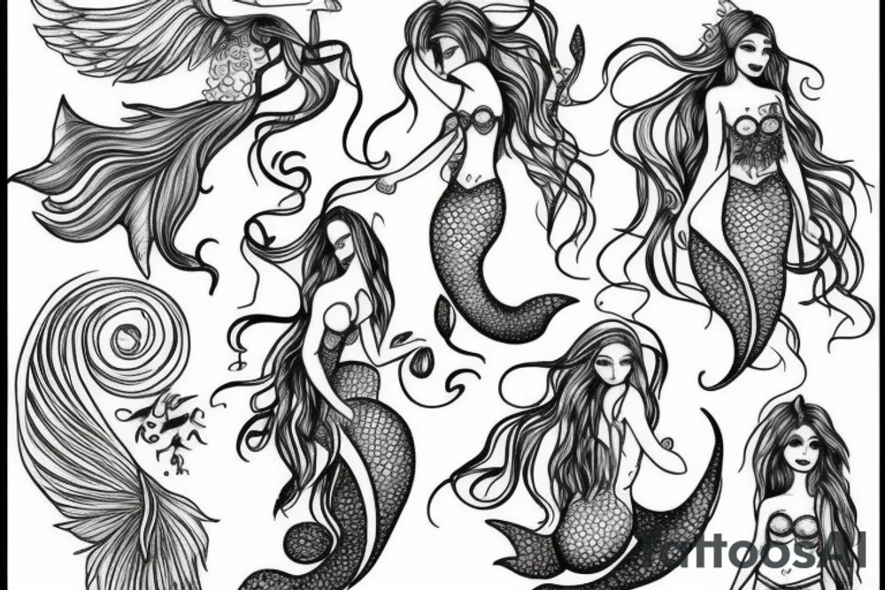 Beautiful mermaid tattoo idea