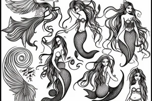 Beautiful mermaid tattoo idea