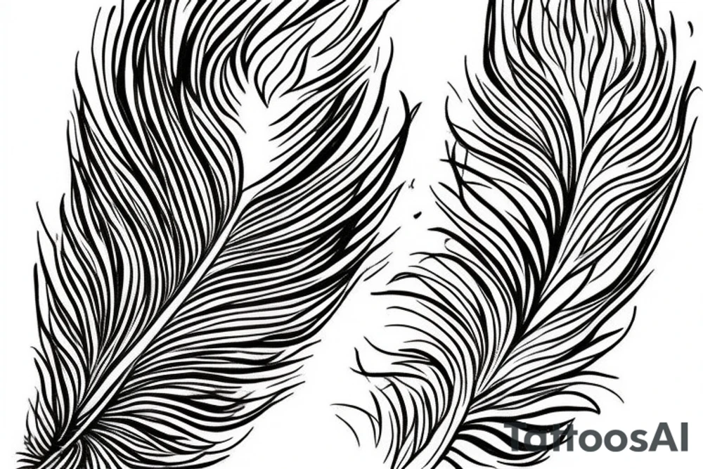 Peacock feather on a flute tattoo idea