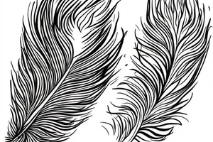 Peacock feather on a flute tattoo idea