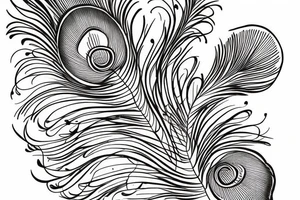 Peacock feather on a flute tattoo idea