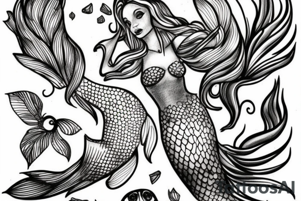 Beautiful mermaid tattoo idea