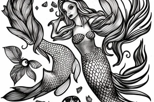 Beautiful mermaid tattoo idea