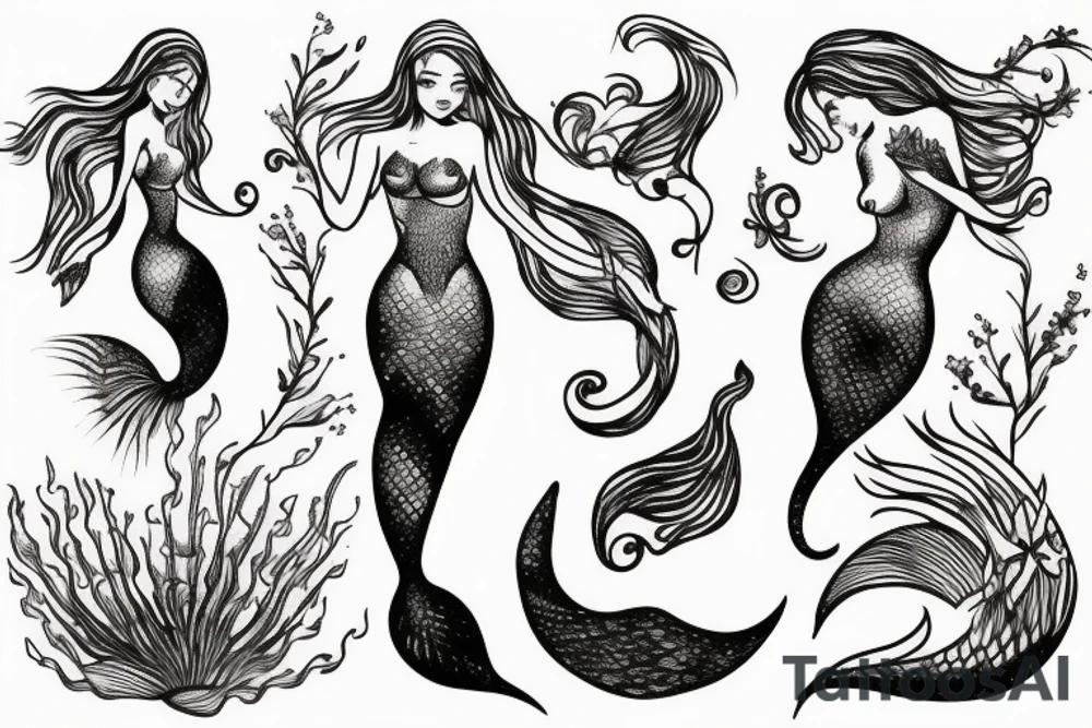 Beautiful mermaid tattoo idea