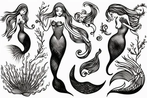 Beautiful mermaid tattoo idea