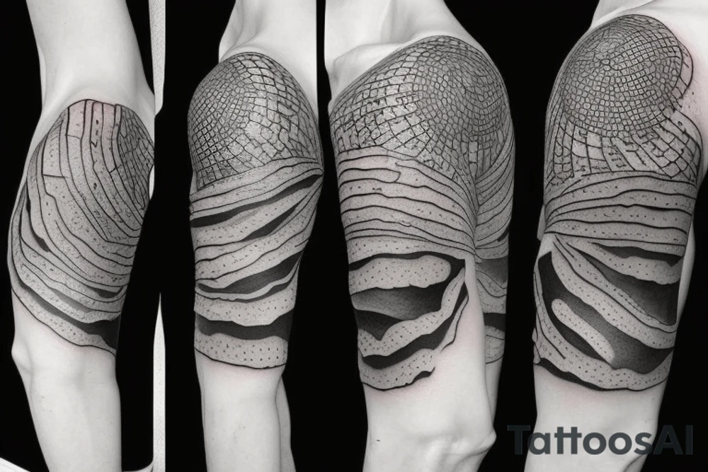 Stones and rocks and sand sleeve tattoo idea