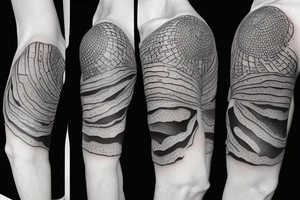 Stones and rocks and sand sleeve tattoo idea