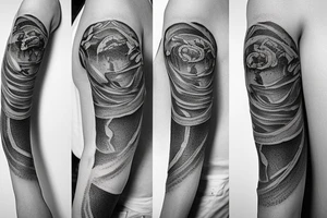 Stones and rocks and sand on arm tattoo idea