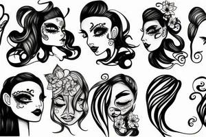 Face ink painting tattoo idea