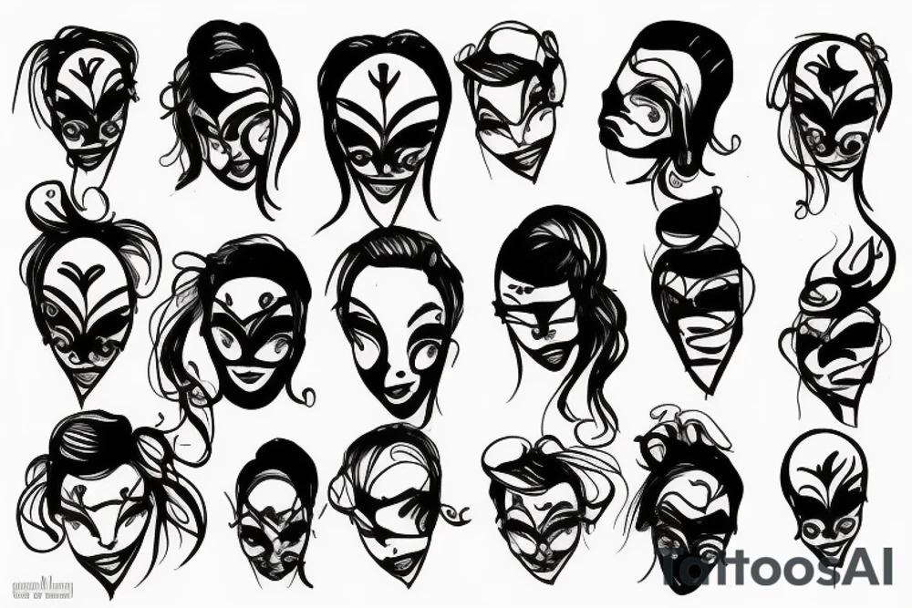 Face ink painting tattoo idea