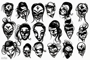 Face ink painting tattoo idea
