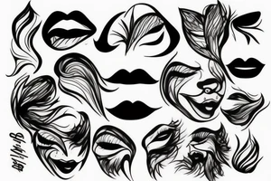 Distorted face ink painting tattoo idea