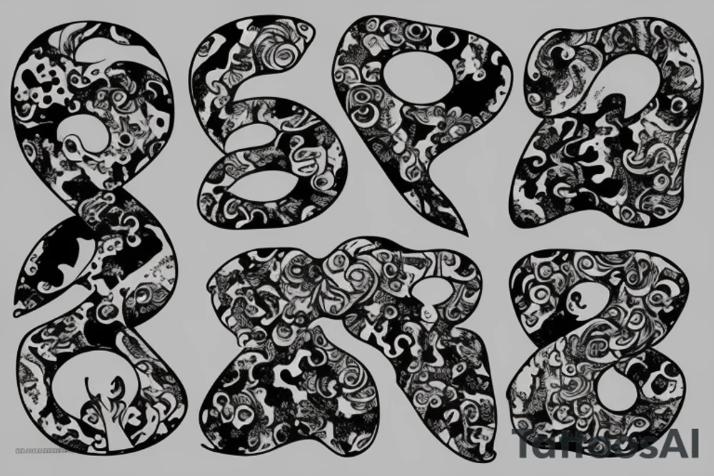 Number 42 and an infinte sign on thigh tattoo idea