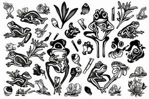 Frog smoking a joint tattoo idea