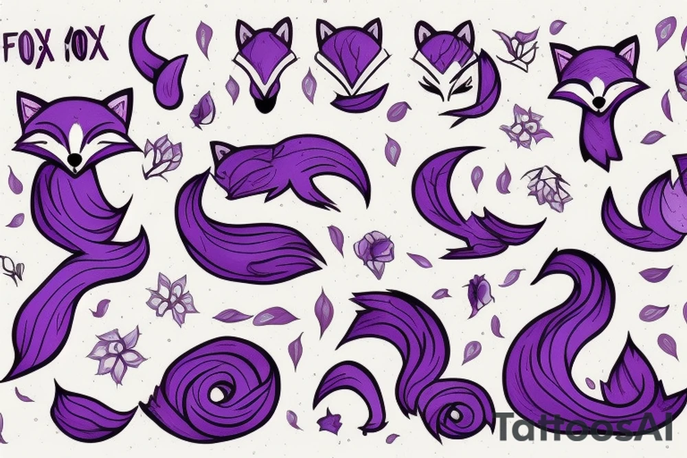 fox, there is a purple color tattoo idea