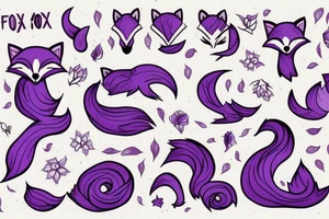 fox, there is a purple color tattoo idea