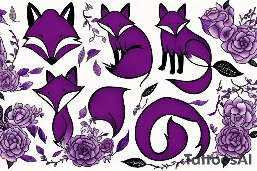 fox, there is a purple color tattoo idea