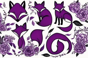 fox, there is a purple color tattoo idea