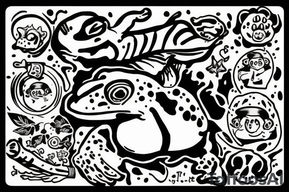 Toad smoking a joint tattoo idea