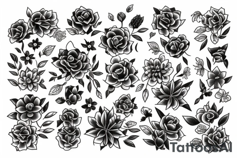 bouquet of flowers, which are all different tattoo idea