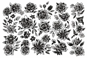 bouquet of flowers, which are all different tattoo idea
