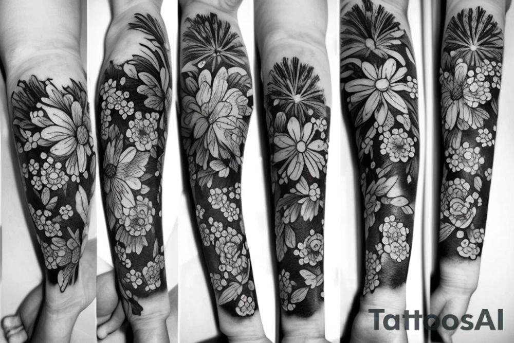 bouquet of flowers, which are all different tattoo idea