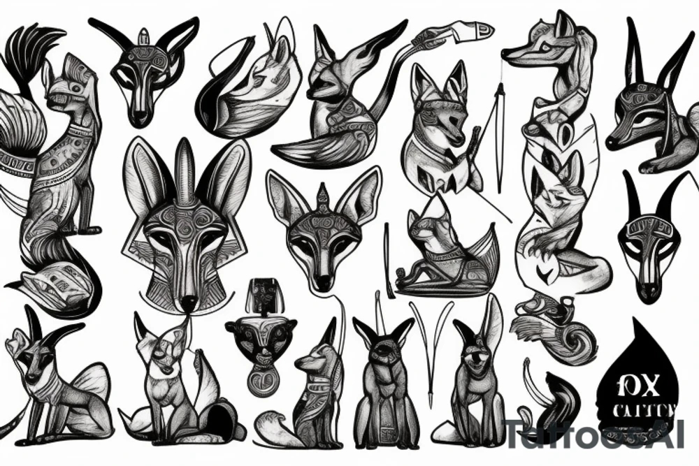 fox, Egypt, god, Anubis tattoo idea