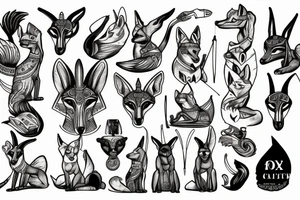 fox, Egypt, god, Anubis tattoo idea