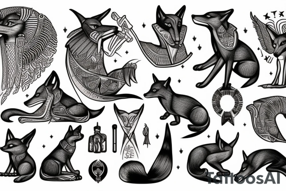 fox, Egypt, god, Anubis tattoo idea