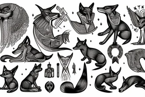 fox, Egypt, god, Anubis tattoo idea