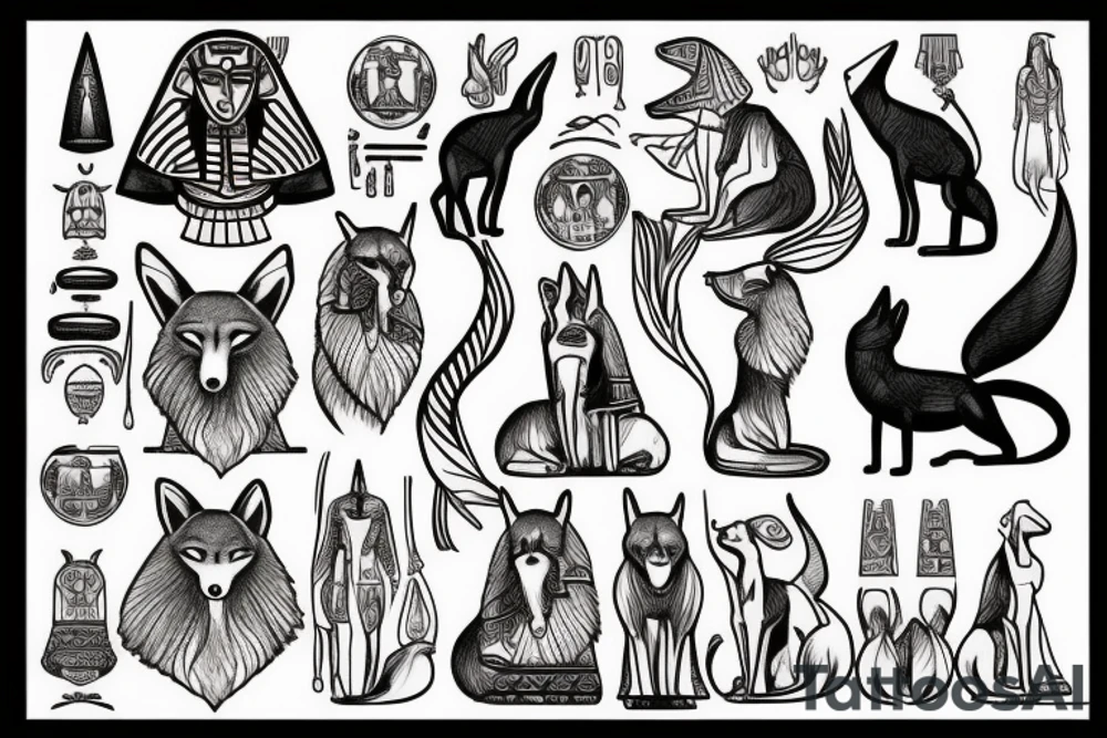 fox, Egypt, god, Anubis tattoo idea