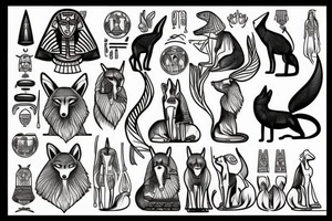 fox, Egypt, god, Anubis tattoo idea