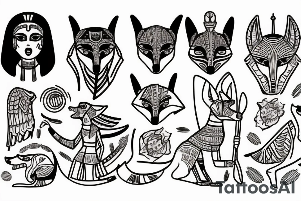 fox, Egypt, god, Anubis tattoo idea